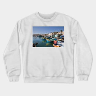 Marsaxlokk Fishing Village, Malta Crewneck Sweatshirt